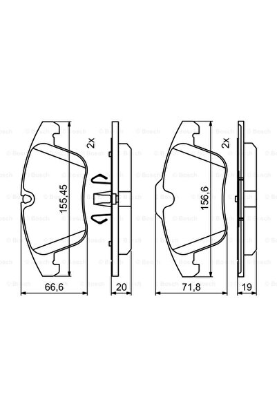 Bosch Set plăcuțe de frână, frână cu disc 0 986 494 830