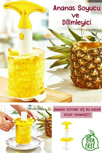 Byanes Lüx Kaliteli Doğal Ananas Soyucu Ve Dilimleyici
