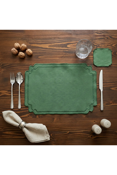 Solterra Design 4 Parça Barok Nakışlı 2 Kişilik Servis Takımı ( 2 Adet Amerik...