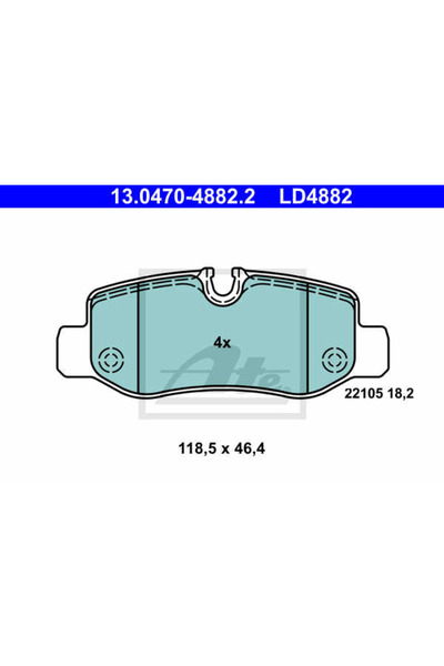 Ate Σετ τακάκια φρένων, δισκόφρενο 13.0470-4882.2