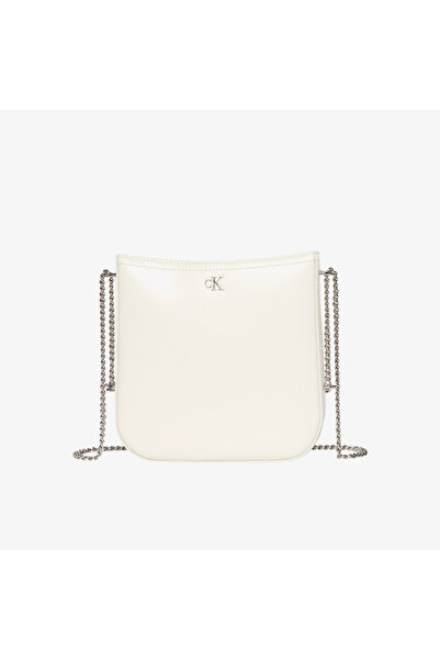 Calvin Klein Saddle With Chain Kadın Beyaz Çapraz Çanta