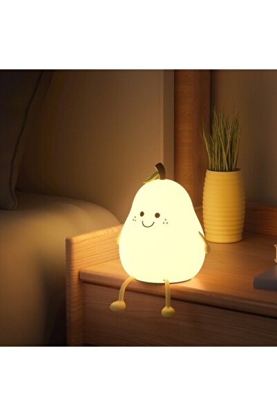 moontime alaçatı Renk Değiştiren USB Şarjlı Armut Tasarımlı Gece Lambası