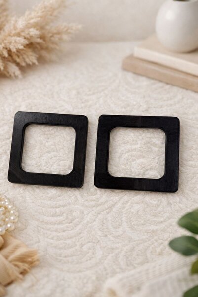 iğne izi 12x12 cm Ahşap Kare Çanta Sapı – Örgü Çanta Yapımı İçin Doğal Ahşap ...