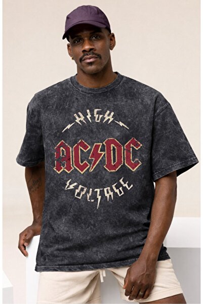 SEVBANO Μπλουζάκι με στάμπα High AC DC Voltage Rock Metal Music Band, Unisex,...