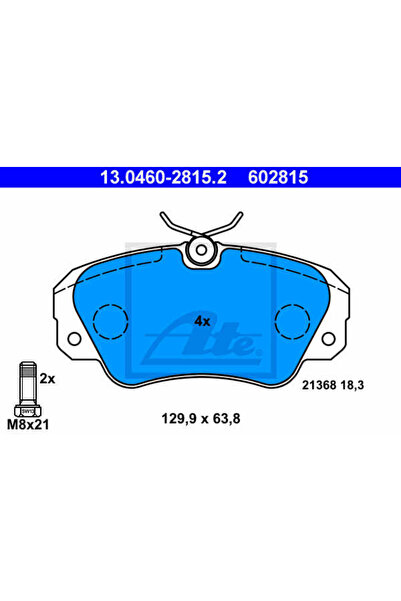 Ate Σετ τακάκια φρένων, δισκόφρενο 13.0460-2815.2