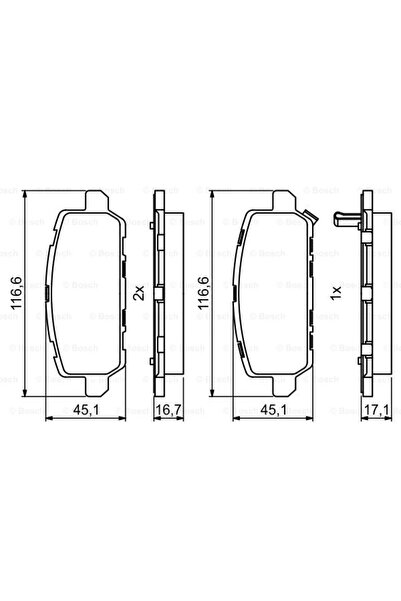 Bosch Set plăcuțe de frână, frână cu disc 0 986 494 838