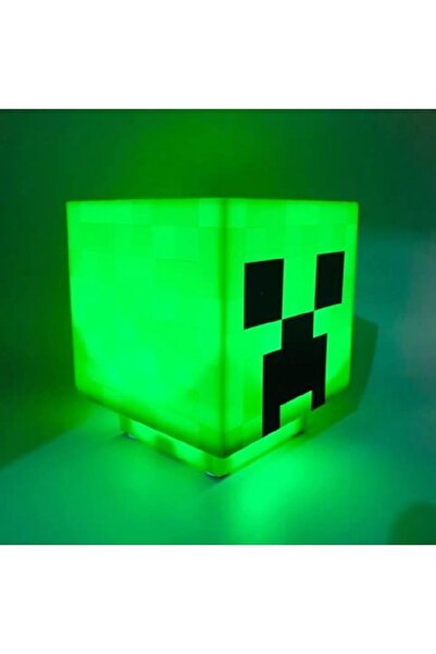 moontime alaçatı Minecraft Creeper Işıklı Sesli Gece Lambası, Çocuk Odası Dek...