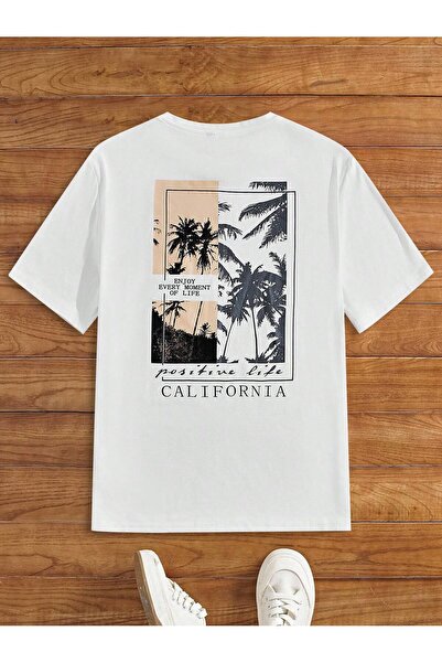 Velostra Ανδρικό μπλουζάκι California με τύπωμα oversized Άνετο, καθημερινής ...