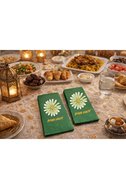 HANOVA CREATİVE Printed Green Ramadan Moon Napkins - Tablecloth Presentation ...