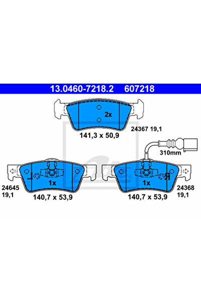 Ate Brake pad set, disc brake 13.0460-7218.2