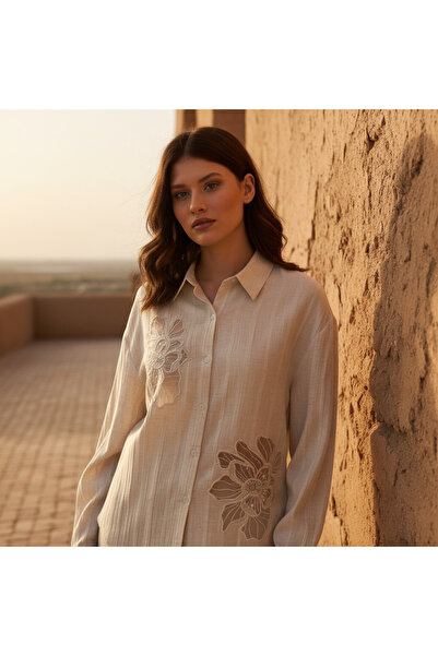 Generic Floral Patch Embroidered Shirt