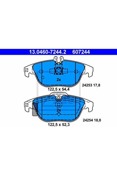 Ate Σετ τακάκια φρένων, δισκόφρενο 13.0460-7244.2