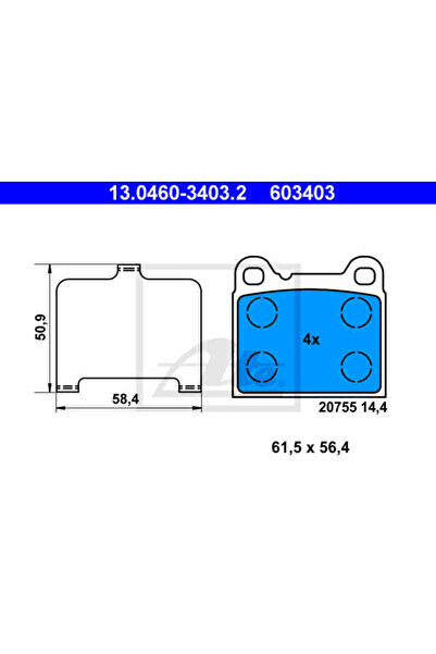 Ate Set plăcuțe de frână, frână cu disc 13.0460-3403.2