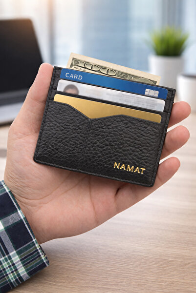 NAMAT Genuine Leather Slim Card Holder Wallet for Men, Minimalist Front Pocke...