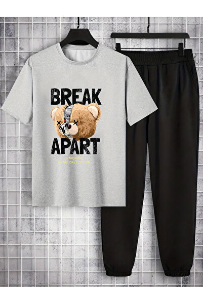 Flow touch Ok Printed Sweatpants and T-Shirt Top and Bottom Tracksuit Set