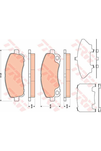 TRW Set of brake pads, disc brake GDB3487