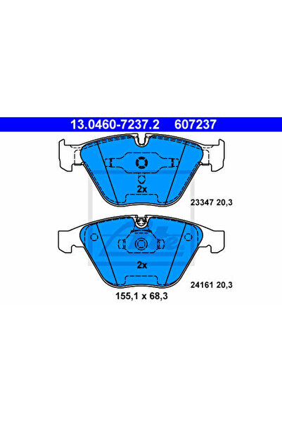 Ate Set Placute Frana,Frana Disc 13.0460-7237.2 Bmw 3/3 Cabriolet/3 Touring