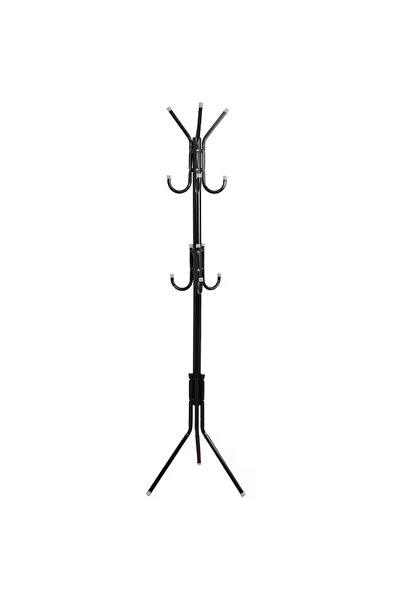 OEM Tree-type coat rack, 170 cm, 3 arms, umbrella and hat holder, metal, black