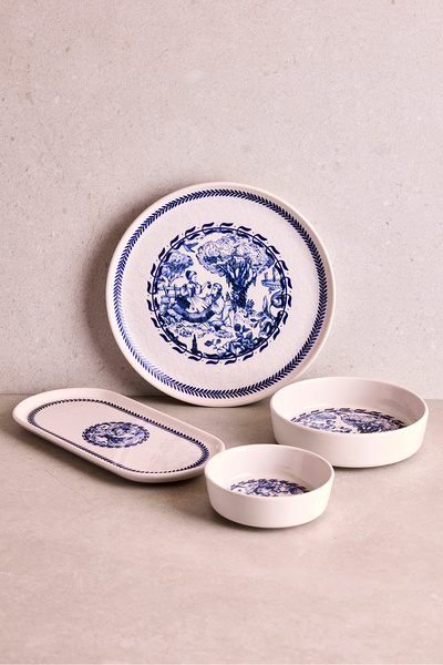 Saatistan Vintage 14 Parça Kahvaltı Takımı, 6 Kişilik, Stackable, Sosluklu Set