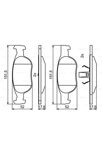 Bosch Set plăcuțe de frână, frână cu disc 0 986 494 852