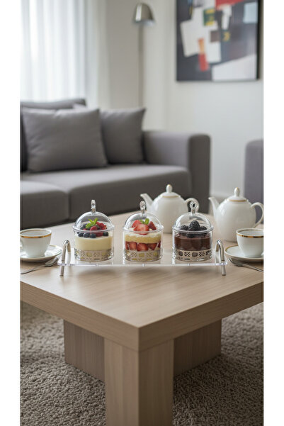 Generic A set of dessert and nut dishes with lids – an elegant touch for comp...