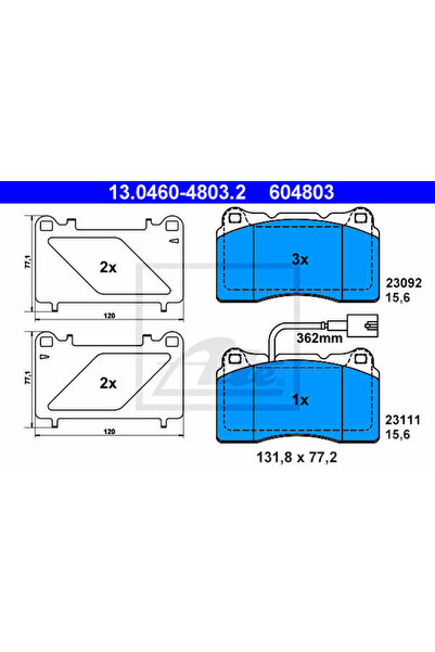 Ate Set plăcuțe de frână, frână cu disc 13.0460-4803.2