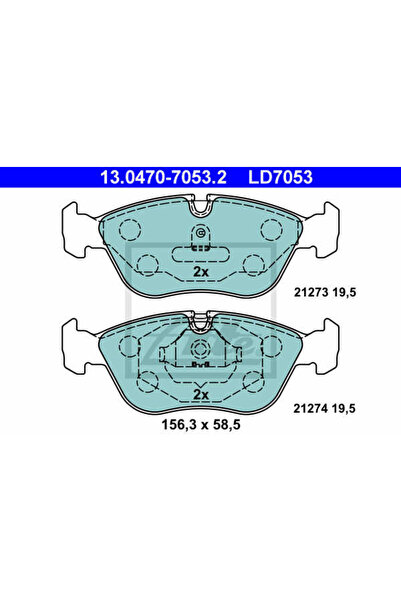 Ate Set of brake pads, disc brake 13.0470-7053.2