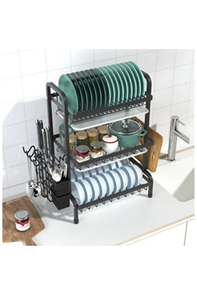 OEM Multi-level dish drainer rack, stainless steel and plastic, 61x23.5x42 cm