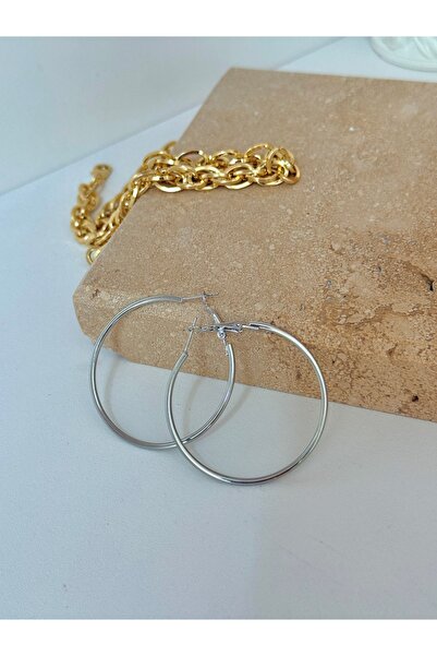 YOUES JEWELRY Steel Hoop Earrings