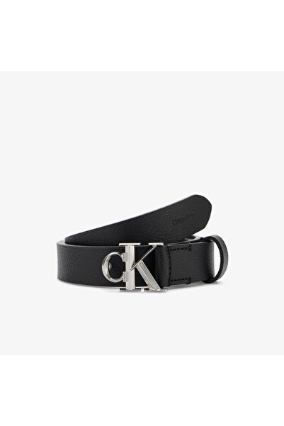 Calvin Klein Facet Buckle Pebble 25mm Kadın Siyah Kemer