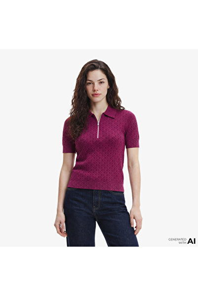Calvin Klein Textured Kadın Mor Triko