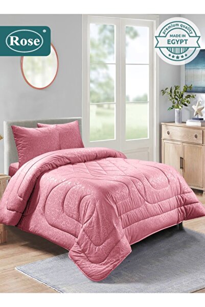 Rose Flory Microfiber Comforter Set 4 Pieces, Fits 120x200 cm Single Size Bed...