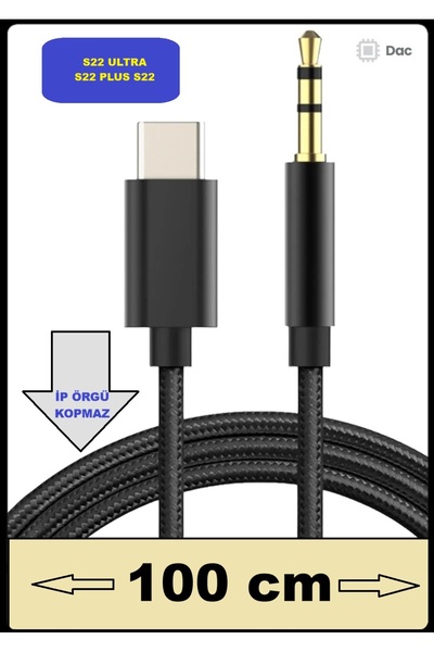 TEKNOPARKTA كابل صوت سامسونج جالاكسي S22 الترا S22 S22 بلس AUX من النوع C متو...