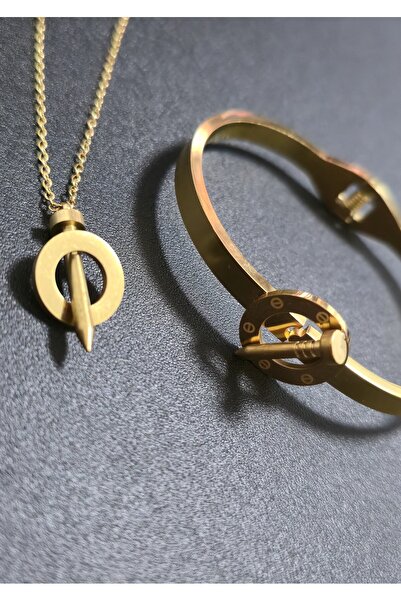 stainles steel Paslanmaz Çelik Takı Seti (Kolye, Kelepçe Bileklik)