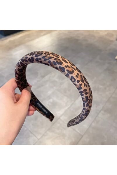 Rachel تاج شعر بتصميم بني على شكل جلد الفهد