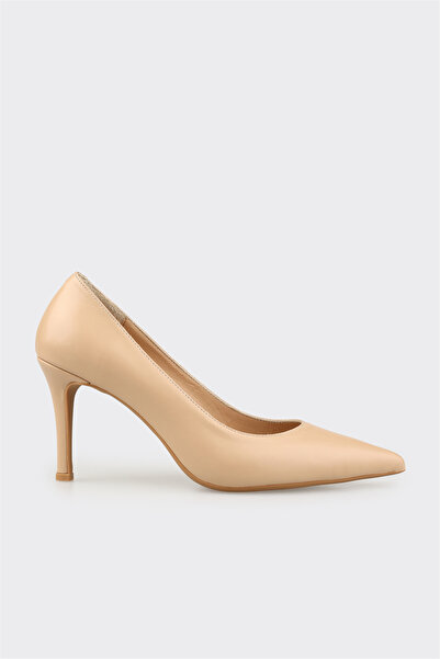 Elle Shoes Naturel Deri Kadın Stiletto