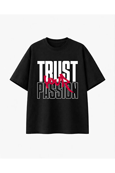 COMVİCHO تي شيرت أسود من ترست مطبوع