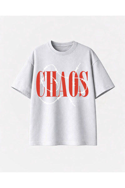 COMVİCHO Chaos Printed White Tshirt