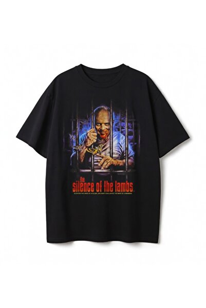 COMVİCHO The Silence of the Lambs Printed Black T-Shirt