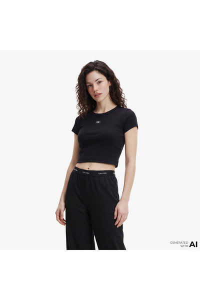 Calvin Klein Ponte Logo Kadın Siyah Pantolon