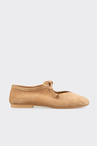 Elle Shoes Bej Deri Kadın Günlük Ayakkabı