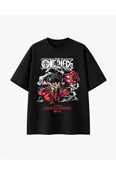 COMVİCHO تي شيرت لوفي سناكمان مطبوع أسود