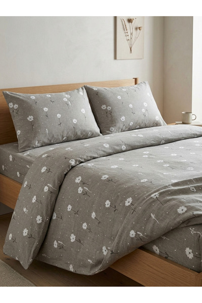 MORRİVAL SET DE AȘTERNUTURI PREMIUM DUBLU, MĂRIME KING SIZE, 100% BUMBAC NATU...