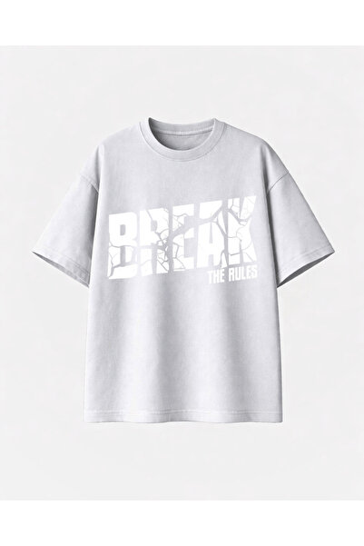 COMVİCHO Break the Rules Printed White Tshirt