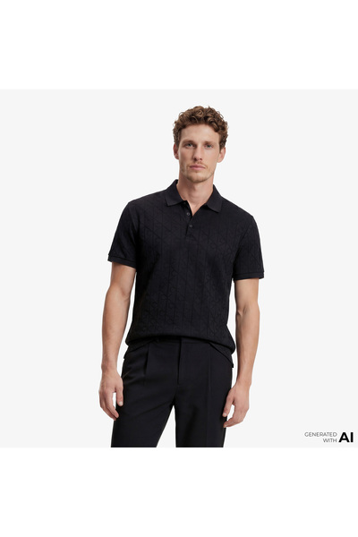 Calvin Klein Erkek Slim Fit Kısa Kollu Pamuklu Siyah Polo Yaka T-Shirt