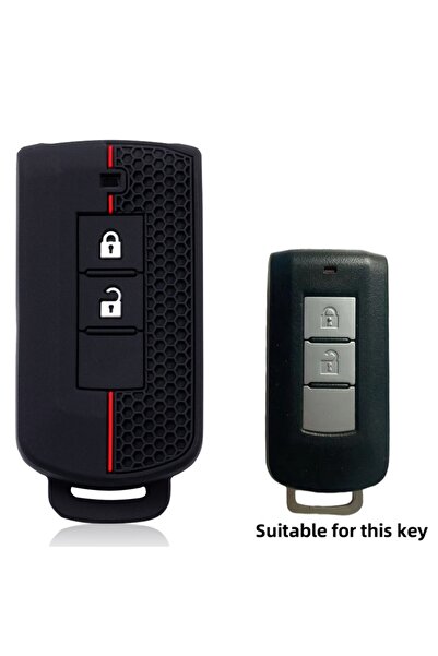 Choice1 غطاء مفتاح سيارة من السيليكون الأحمر بخط أحمر وزرين، مناسب لسيارات مي...