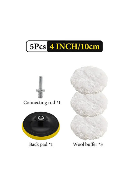 Choice طقم تلميع مكون من 5 قطع (3/4/5 بوصة) - 4 قطع - وسادة تلميع - قرص إسفنج...