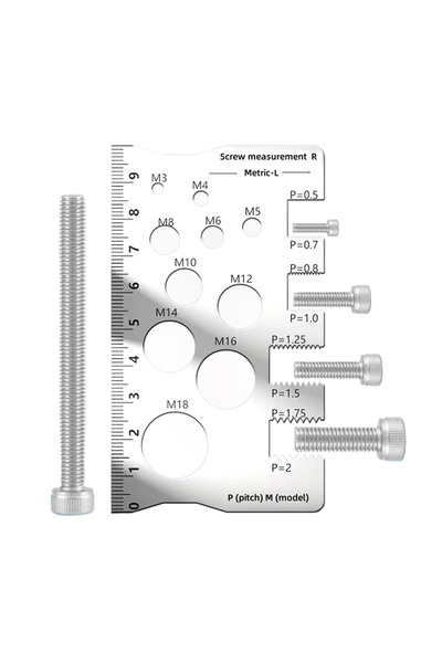Choice مسطرة قياس خطوة السن اللولبي، أداة قياس موفرة للمساحة للبراغي والصوامي...