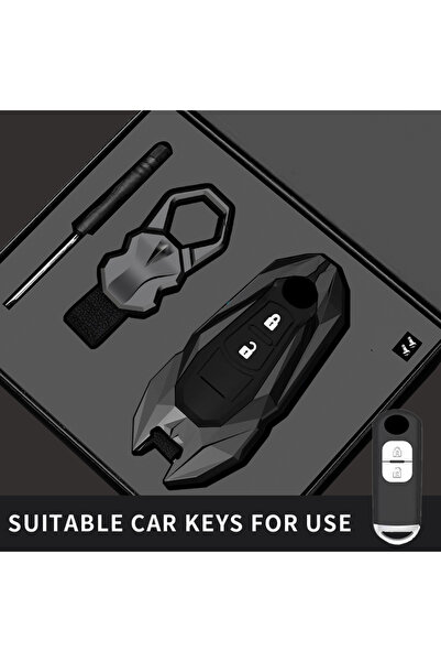 Choice3 غطاء مفتاح سيارة أسود اللون، مناسب لسيارات مازدا 2، 3، 6، أكسيلا، أتن...