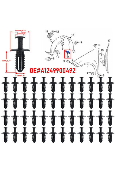 Choice1 100PCS 50/100PCS Mudguard Bumper Fastener Buckle Fixing Clip Grille R...